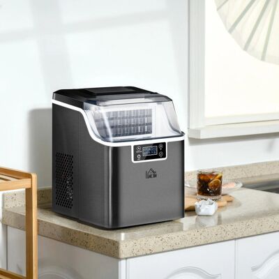 HOMCOM Counter Top Ice Maker - Adjustable Cube Size - Black HOMCOM Counter Top Ice Maker - Adjustable Cube Size - Black
