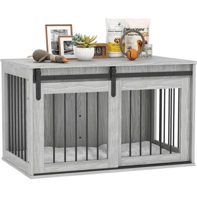 PawHut - Crate - Grey - Large - Dog Crate Furniture PawHut - Crate - Grey - Large - Dog Crate Furniture