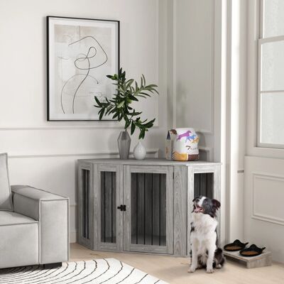 PawHut - Dog Crate Furniture - Large - Grey - Dog Crate PawHut - Dog Crate Furniture - Large - Grey - Dog Crate