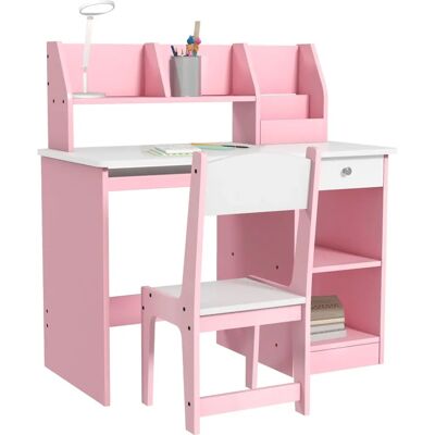 Zonekiz Kids Desk & Chair Set - Pink - 90x45cm - Kids Furniture Zonekiz Kids Desk & Chair Set - Pink - 90x45cm - Kids Furniture
