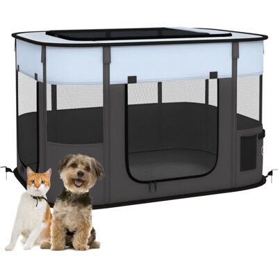 PawHut - Portable Pet Pen - Grey - Puppies - Pen PawHut - Portable Pet Pen - Grey - Puppies - Pen