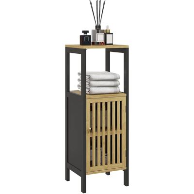 HOMCOM Bathroom Floor Cabinet - Bamboo Bathroom Cupboard with Adjustable Shelf HOMCOM Bathroom Floor Cabinet - Bamboo Bathroom Cupboard with Adjustable Shelf