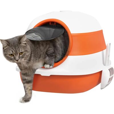 PawHut Cat Litter Box - Foldable Hooded with High Sides - Cat Litter Tray PawHut Cat Litter Box - Foldable Hooded with High Sides - Cat Litter Tray