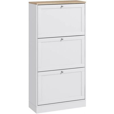 HOMCOM - Narrow Shoe Cabinet - 3 Flip Drawers HOMCOM - Narrow Shoe Cabinet - 3 Flip Drawers
