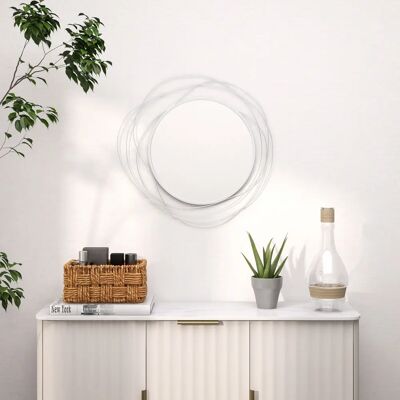 HOMCOM Metal Wall Art 65cm Round Mirror - Wall Art & Mirrors HOMCOM Metal Wall Art 65cm Round Mirror - Wall Art & Mirrors