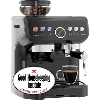 HOMCOM Espresso Machine - Bean Grinder & Steam Wand - Black - Espresso Machine HOMCOM Espresso Machine - Bean Grinder & Steam Wand - Black - Espresso Machine