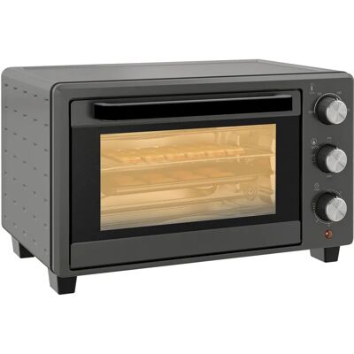 HomCom Mini Oven 21L Countertop Electric Grill Toaster Oven with Adjustable Temperature Timer Baking Tray and Wire Rack 1400W Grey HomCom Mini Oven 21L Countertop Electric Grill Toaster Oven with Adjustable Temperature Timer Baking Tray and Wire Rack 1400W Grey