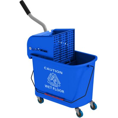 HOMCOM 20L Mop Bucket with Wringer Handle on Wheels - Mop Bucket HOMCOM 20L Mop Bucket with Wringer Handle on Wheels - Mop Bucket