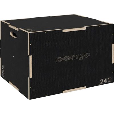 SPORTNOW Model 41/51/61cm Wooden Plyo Box - Jump Box SPORTNOW Model 41/51/61cm Wooden Plyo Box - Jump Box