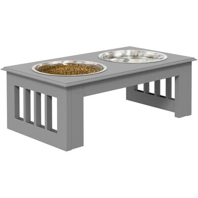 PawHut Raised Dog Bowl - Grey - Stainless Steel - Dog bowl PawHut Raised Dog Bowl - Grey - Stainless Steel - Dog bowl