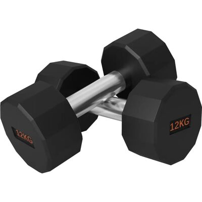 SPORTNOW - Jeu d'haltères - 12-Sidés - 2x12kg - Dumbbells - Publicité SPORTNOW - Jeu d'haltères - 12-Sidés - 2x12kg - Dumbbells - Publicité