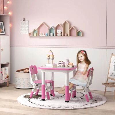 AIYAPLAY Kids Table and Chair Set - Pink - Height Adjustable AIYAPLAY Kids Table and Chair Set - Pink - Height Adjustable