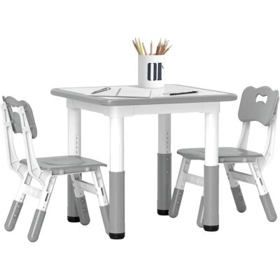 AIYAPLAY Kids Table and Chair Set - Height Adjustable - Grey AIYAPLAY Kids Table and Chair Set - Height Adjustable - Grey