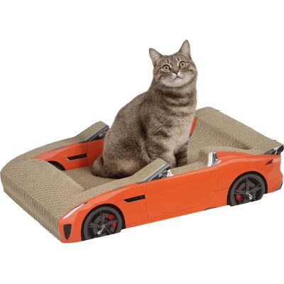 PawHut Cat Scratch Bed - Car-shaped Scratching Board with Catnip PawHut Cat Scratch Bed - Car-shaped Scratching Board with Catnip