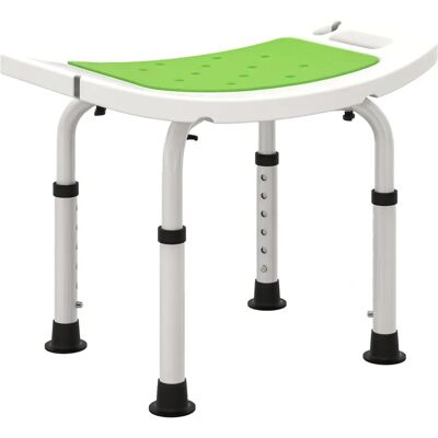 HOMCOM Adjustable Aluminium Bath Stool - Non-Slip Shower Chair with Shower Hole HOMCOM Adjustable Aluminium Bath Stool - Non-Slip Shower Chair with Shower Hole