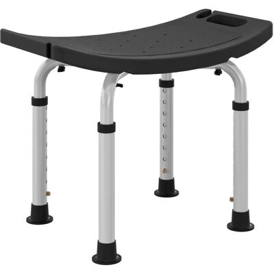 HOMCOM Aluminium Shower Stool - Adjustable Height - Non-Slip Bath Stool - Black HOMCOM Aluminium Shower Stool - Adjustable Height - Non-Slip Bath Stool - Black