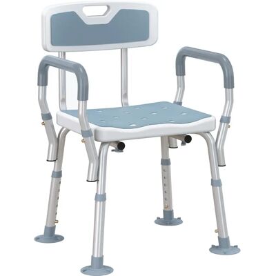 HOMCOM EVA Padded Shower Stool with Back and Arms - Shower Stool HOMCOM EVA Padded Shower Stool with Back and Arms - Shower Stool