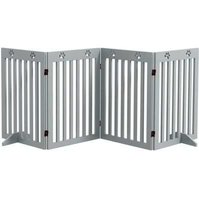 PawHut - Foldable Fence - Grey - Freestanding - Pet Gate PawHut - Foldable Fence - Grey - Freestanding - Pet Gate