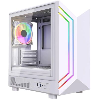 Vida Apollo M White Gaming Case - Micro ATX, Glass, ARGB, Infinity Fan Vida Apollo M White Gaming Case - Micro ATX, Glass, ARGB, Infinity Fan