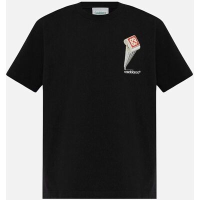 Casablanca Leaning Column Black T-Shirt - Casual Clothing Casablanca Leaning Column Black T-Shirt - Casual Clothing