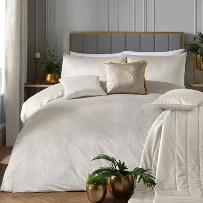 Ensemble de Draps en Velours Montrose Ivoire de Laurence Llewelyn-Bowen Ensemble de Draps en Velours Montrose Ivoire de Laurence Llewelyn-Bowen