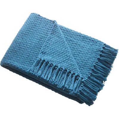 Drift Hayden 200cm x 200cm Plaid - Mandenvlecht, Milieuvriendelijk, Blauw Drift Hayden 200cm x 200cm Plaid - Mandenvlecht, Milieuvriendelijk, Blauw