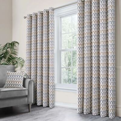 Cortinas de Jacquard tejidas Curtina Arcadia con ojales - Natural Cortinas de Jacquard tejidas Curtina Arcadia con ojales - Natural