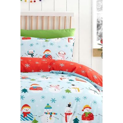 Ensemble de Housses de Couette de Noël avec Bonhomme de Neige Réversible Fusion - Linge de Lit Ensemble de Housses de Couette de Noël avec Bonhomme de Neige Réversible Fusion - Linge de Lit
