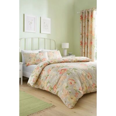 Dreams & Drapes Florette Watercolour Floral Duvet Cover Bedding Set Natural Dreams & Drapes Florette Watercolour Floral Duvet Cover Bedding Set Natural