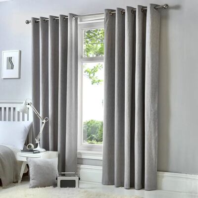 Fusion Silver Thermal Blackout Curtains - Blackout Curtains Fusion Silver Thermal Blackout Curtains - Blackout Curtains