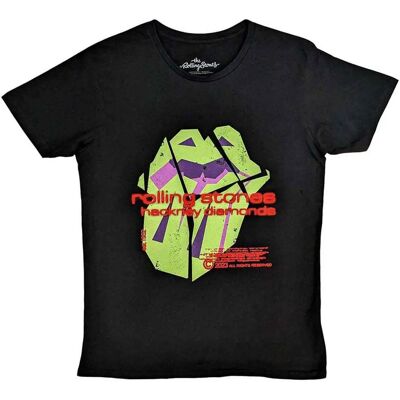 The Rolling Stones Hackney Diamonds Neon Tongue Maglietta Nera - Rock The Rolling Stones Hackney Diamonds Neon Tongue Maglietta Nera - Rock