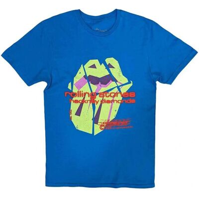 The Rolling Stones Hackney Diamonds Neon Tongue Blå - T-shirt The Rolling Stones Hackney Diamonds Neon Tongue Blå - T-shirt