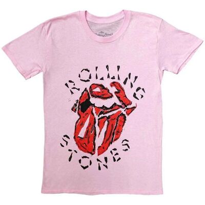 The Rolling Stones Hackney Diamonds Målad Tunga Rosa - T-shirt The Rolling Stones Hackney Diamonds Målad Tunga Rosa - T-shirt