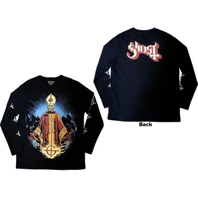 Ghost Stor Svart Unisex Långärmad T-shirt - T-Shirt Ghost Stor Svart Unisex Långärmad T-shirt - T-Shirt
