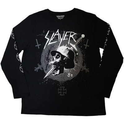 Slayer Dagger Skull Black Long Sleeve T-Shirt Slayer Dagger Skull Black Long Sleeve T-Shirt