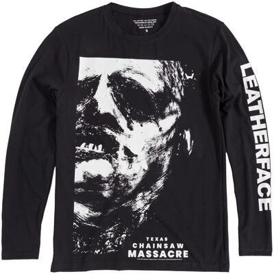 The Texas Chainsaw Massacre Leather Face Långärmad T-shirt - T-shirt The Texas Chainsaw Massacre Leather Face Långärmad T-shirt - T-shirt
