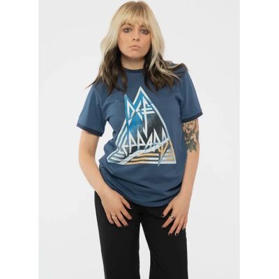 Def Leppard blå trekantslogo XXL T-shirt - T-shirt Def Leppard blå trekantslogo XXL T-shirt - T-shirt