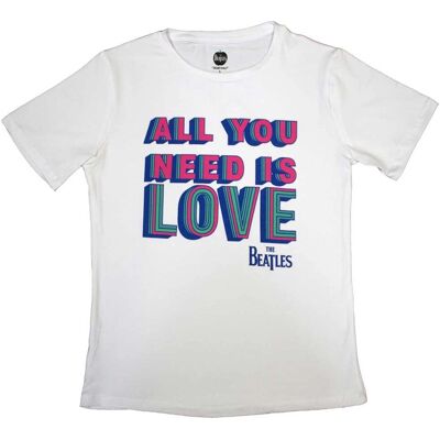 The Beatles All You Need Is Love Skinny Fit T Shirt White S - T-Shirt The Beatles All You Need Is Love Skinny Fit T Shirt White S - T-Shirt