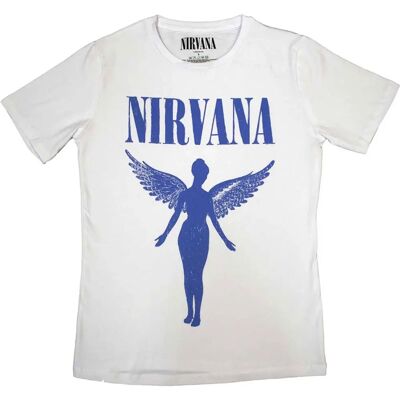 Nirvana Angelic Blue Mono Slim Fit T-shirt - Dam Nirvana Angelic Blue Mono Slim Fit T-shirt - Dam