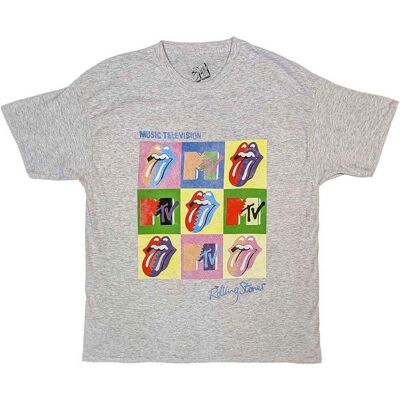 Grå Warhol Squares T-shirt med Rolling Stones - Kläder Grå Warhol Squares T-shirt med Rolling Stones - Kläder