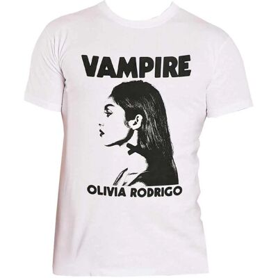 Olivia Rodrigo Vampire T-shirt - Unisex White Top Olivia Rodrigo Vampire T-shirt - Unisex White Top