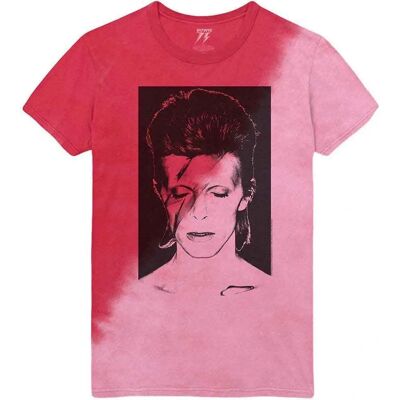 David Bowie Aladdin Sane Dip-dye Tvätt T-Shirt - Unisex - Röd - M David Bowie Aladdin Sane Dip-dye Tvätt T-Shirt - Unisex - Röd - M