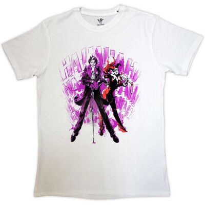 DC Comics Harley Joker T-Shirt - Unisex Vit S DC Comics Harley Joker T-Shirt - Unisex Vit S