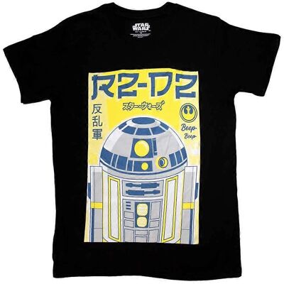 Star Wars R2-D2 Japanskt Svart T-Shirt - T-Shirt Star Wars R2-D2 Japanskt Svart T-Shirt - T-Shirt