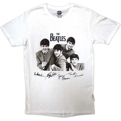 The Beatles Vita XXL Mop Tops och Signatures T-Shirt The Beatles Vita XXL Mop Tops och Signatures T-Shirt