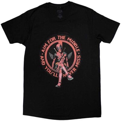 Svart Marvel Deadpool T-shirt med mittlogga Svart Marvel Deadpool T-shirt med mittlogga