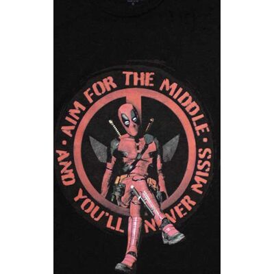 Marvel Svart Deadpool Mittlogga T-Shirt - T-Shirt Marvel Svart Deadpool Mittlogga T-Shirt - T-Shirt