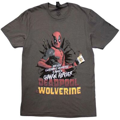 Marvel Charcoal XXL Deadpool Wolverine Change Universe T-Shirt Marvel Charcoal XXL Deadpool Wolverine Change Universe T-Shirt