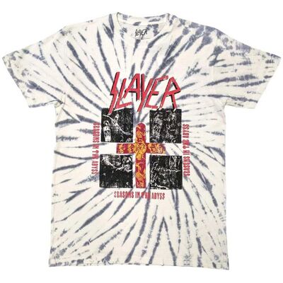 Slayer Quad Seasons Band Logo Dye Wash T-Shirt - T-Shirt Slayer Quad Seasons Band Logo Dye Wash T-Shirt - T-Shirt
