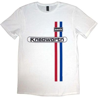 Oasis Knebworth Vit XL T-shirt - Unisex Vertikala Ränder Oasis Knebworth Vit XL T-shirt - Unisex Vertikala Ränder